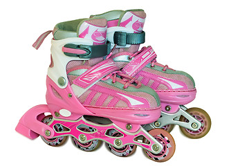 Image showing Children\'s roller skates for girls.