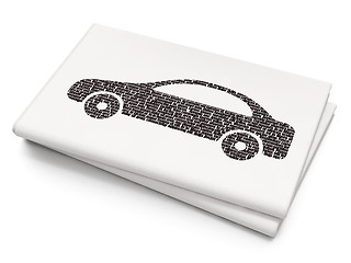 Image showing Travel concept: Car on Blank Newspaper background