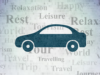 Image showing Vacation concept: Car on Digital Paper background