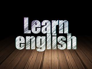 Image showing Learning concept: Learn English in grunge dark room