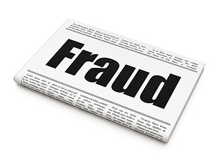 Image showing Security concept: newspaper headline Fraud