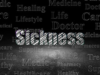 Image showing Healthcare concept: Sickness in grunge dark room