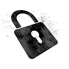 Image showing Data concept: Closed Padlock on Digital background