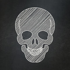 Image showing Healthcare concept: Scull on chalkboard background