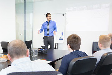 Image showing Business presentation on corporate meeting.