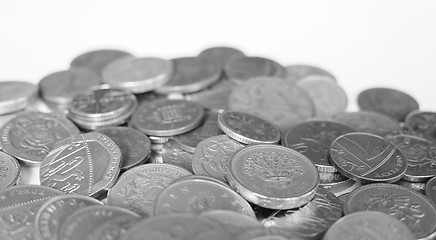 Image showing Black and white Pound coins