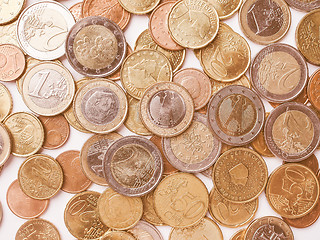 Image showing  Euro coins vintage