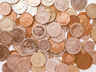 Image showing  Pound coins vintage