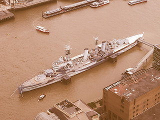 Image showing Retro looking Aerial view of London