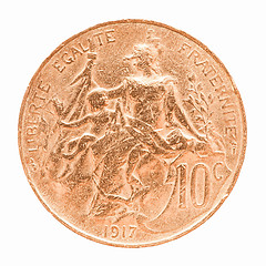 Image showing  Old French coin vintage