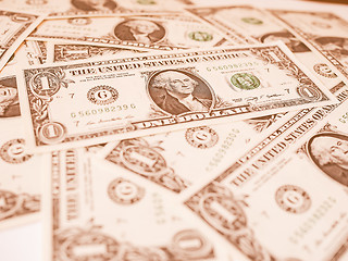 Image showing  Dollar notes 1 Dollar vintage