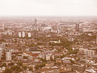 Image showing Retro looking Aerial view of London