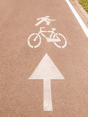 Image showing  Bike lane sign vintage