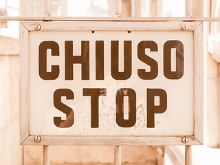 Image showing  A sign vintage