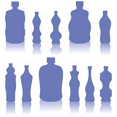 Image showing Set of Blue Bottles Silhouettes