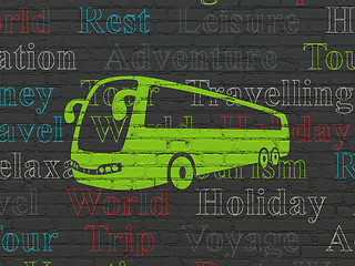 Image showing Vacation concept: Bus on wall background