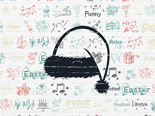 Image showing Entertainment, concept: Christmas Hat on wall background