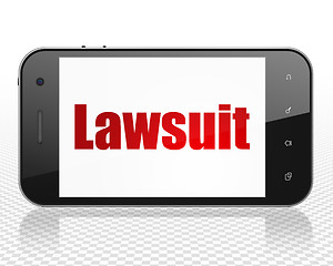 Image showing Law concept: Smartphone with Lawsuit on display