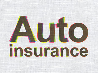Image showing Insurance concept: Auto Insurance on fabric texture background
