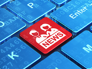 Image showing News concept: Anchorman on computer keyboard background