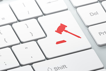 Image showing Law concept: Gavel on computer keyboard background