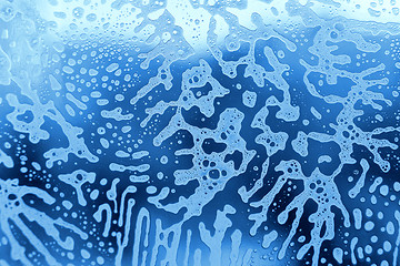 Image showing Foam abstract pattern on the glass