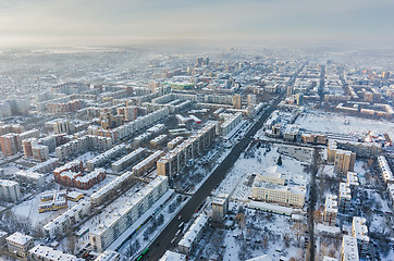 Image showing Aerial view on Republic street. Tyumen. Russia