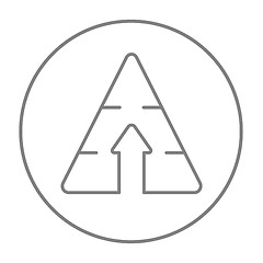 Image showing Pyramid with arrow up line icon.