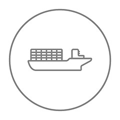 Image showing Cargo container ship line icon.