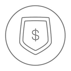 Image showing Shield with dollar symbol line icon.