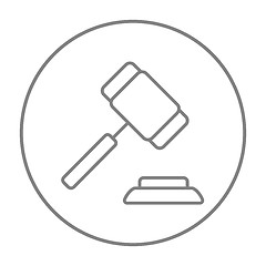 Image showing Auction gavel line icon.