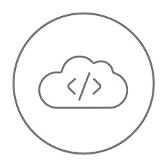 Image showing Transferring files cloud apps line icon.