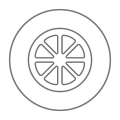 Image showing Slice of lemon line icon.