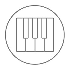 Image showing Piano keys line icon.