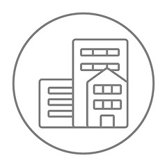 Image showing Residential buildings line icon.