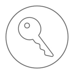 Image showing Key for house line icon.