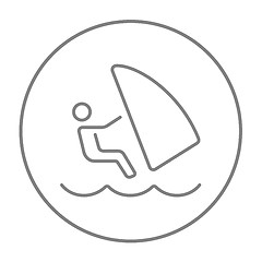 Image showing Wind surfing line icon.