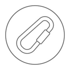 Image showing Climbing carabiner line icon.