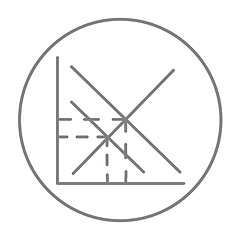 Image showing Mathematical graph line icon.