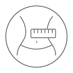 Image showing Waist with measuring tape line icon.