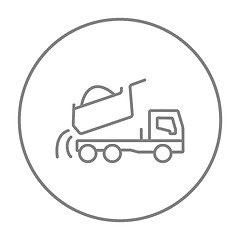 Image showing Dump truck line icon.