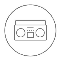 Image showing Radio cassette player line icon.