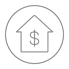 Image showing House with dollar symbol line icon.