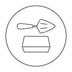 Image showing Spatula with brick line icon.