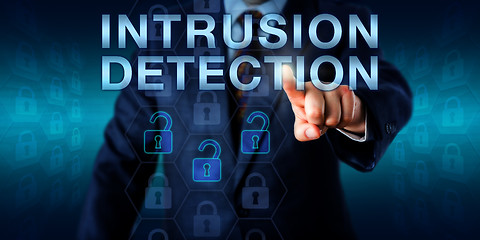 Image showing Security Expert Pushing INTRUSION DETECTION