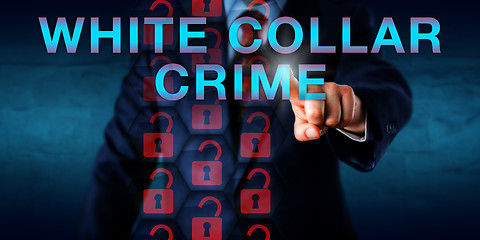 Image showing Detective Pressing WHITE COLLAR CRIME Onscreen