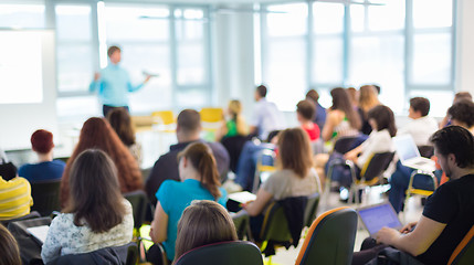 Image showing Speaker at Business convention and Presentation.