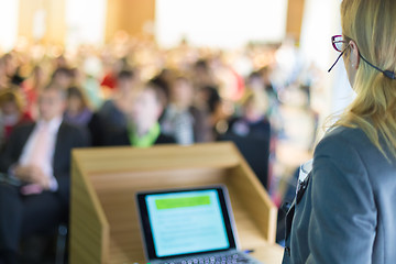 Image showing Speaker at Business Conference and Presentation.