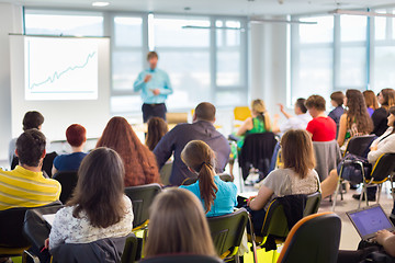 Image showing Speaker at Business convention and Presentation.