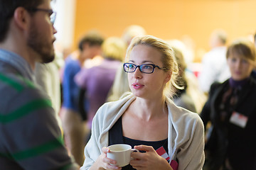 Image showing Coffee break at business meeting.